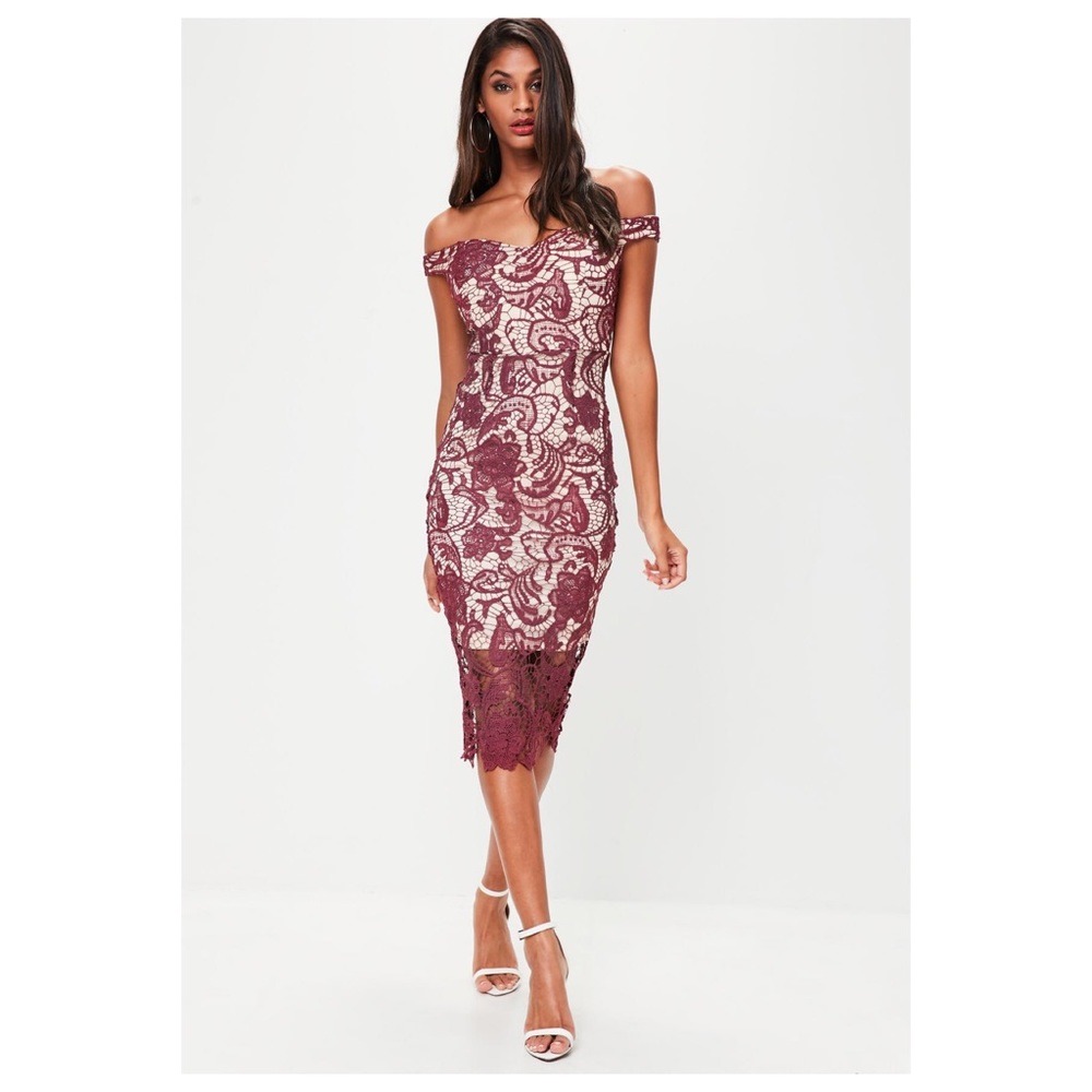 BURGUNDY LACE COCKTAIL DRESS